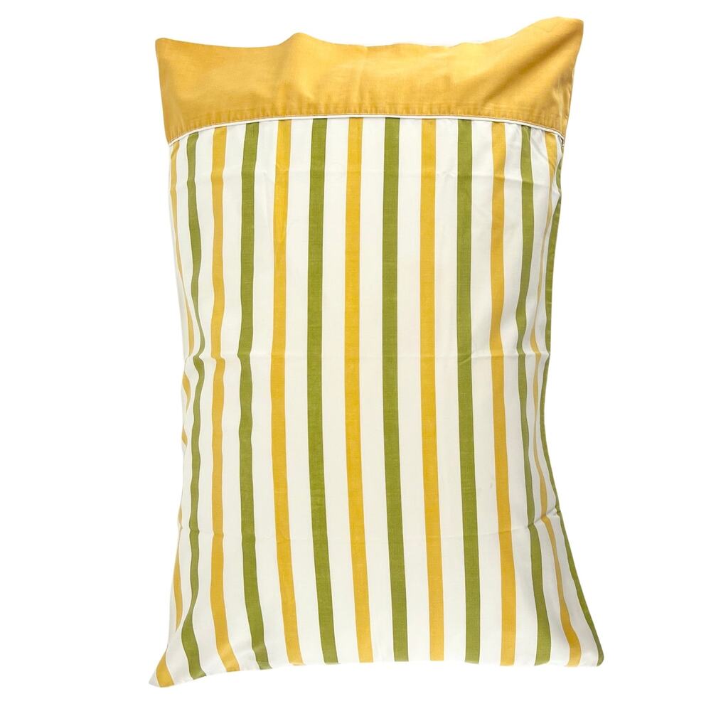 70s yellow stripe Monticello Cannon pillowcase 1970s vintage